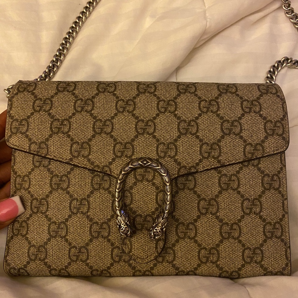 Authentic GG Supreme Monogram Dionysus Chain Wallet